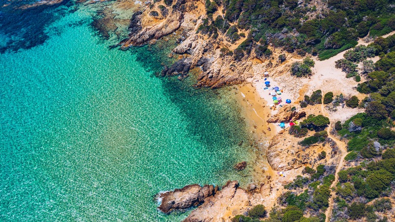 Aerial view of Sardinian beach