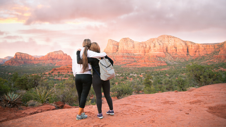 Friends hiking in Sedona