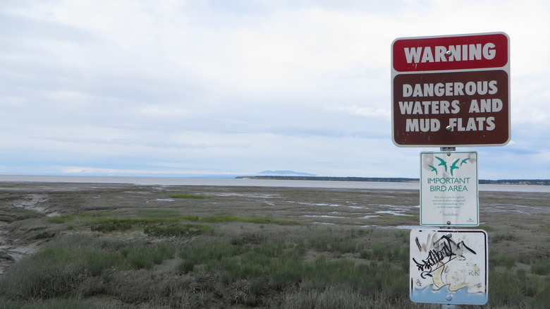 Warning sign at Kincaid Beach