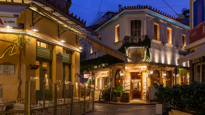 Restaurants in Psyrri district Athens