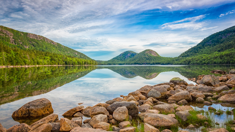 The Bubble Mountains as seen from Jordan Pond, Acadia National Park