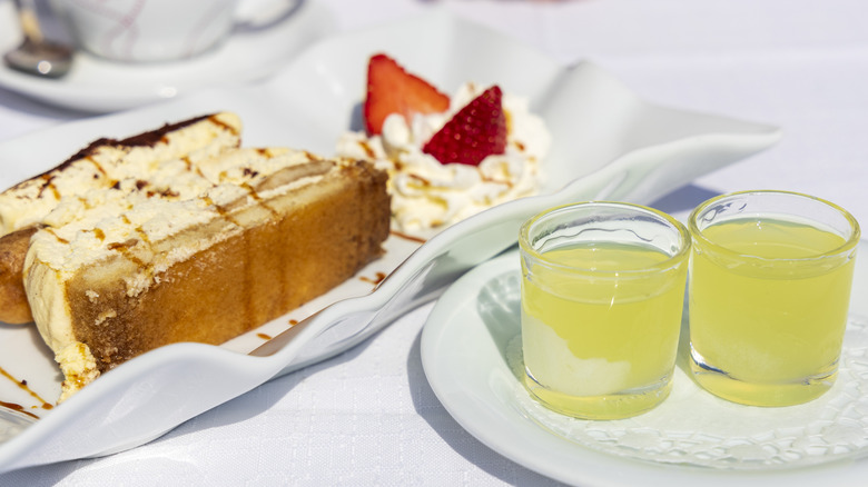 Limoncello served with dessert