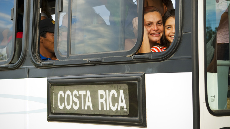bus with costa rica sign