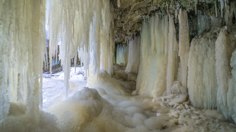 Jägala Waterfall frozen from behind