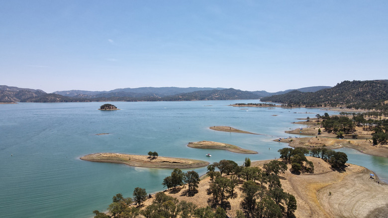 Large lake with small islands