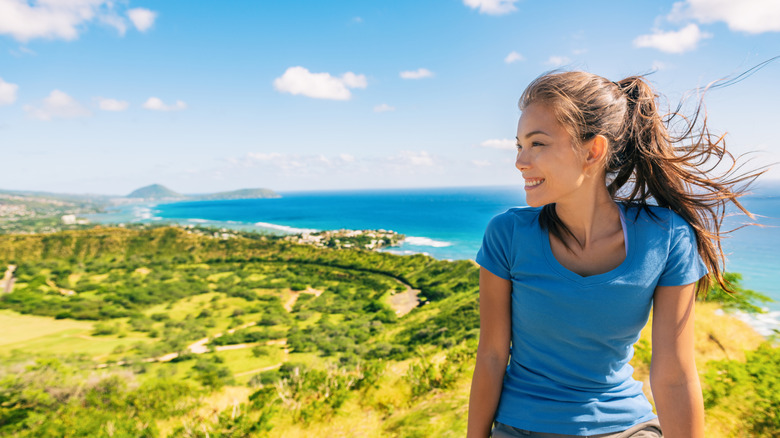 Hiker at Diamond Head