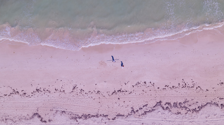 drone shot of Mexican beach