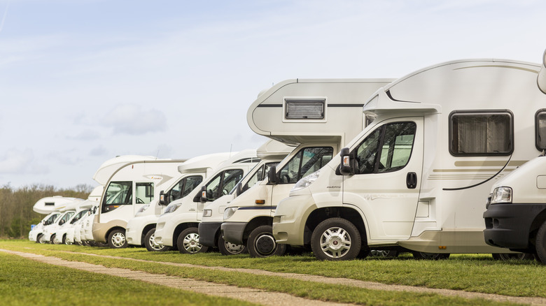 Campervans parked in an RV parking space