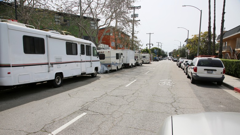 Multiple RVs parked in residential streets