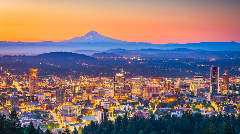 Portland with view of Mount Hood