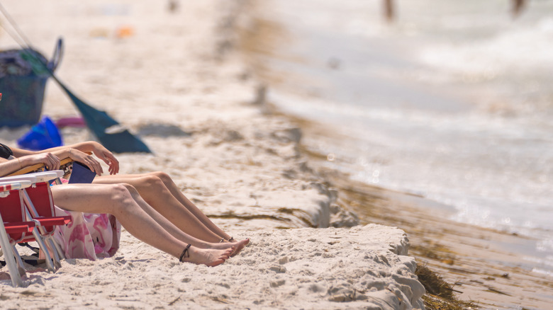 People sitting on Mexico Beach