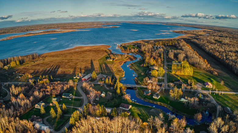 Aerial view of Lake of the Woods