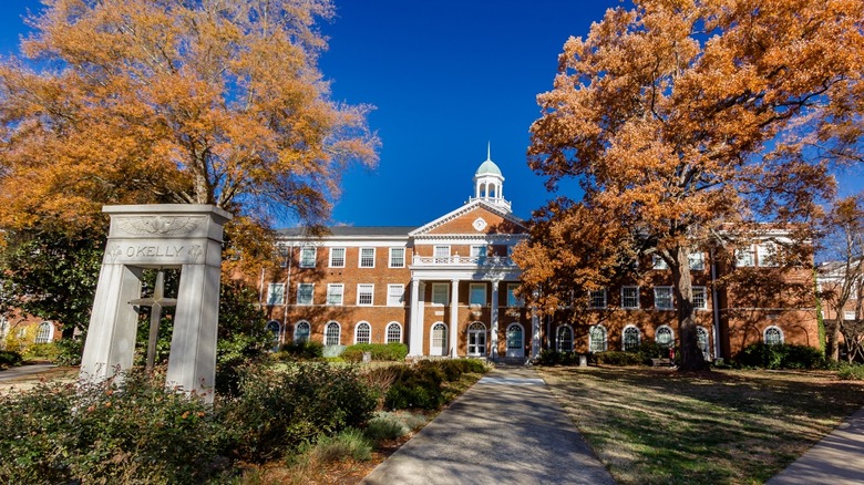a college campus in the autumn