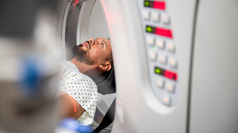 Patient in MRI scanner 