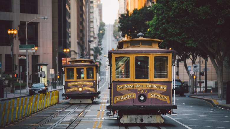 Cable cars in San Francisco