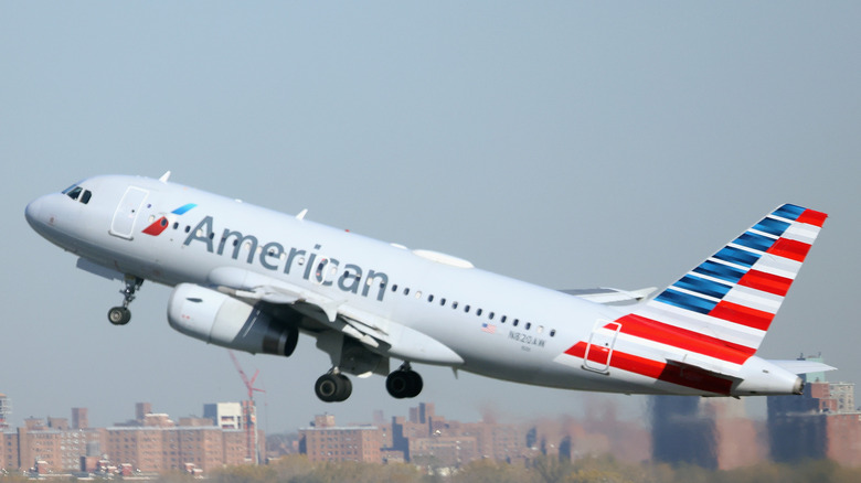 American Airlines plane taking off