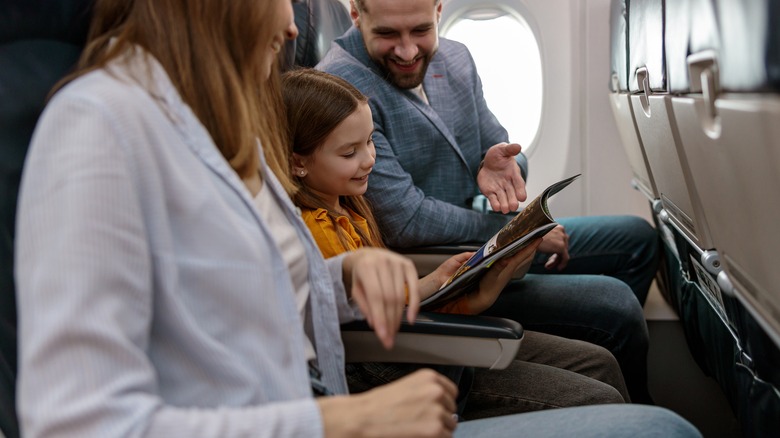 Family on a plane