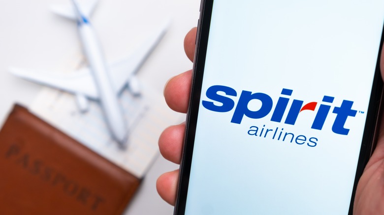Phone with Spirit airlines app 