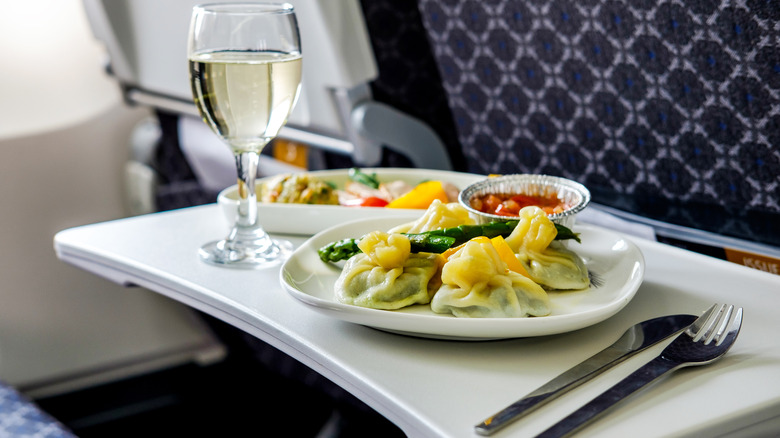 Plated airplane food