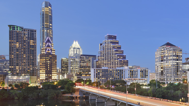 city lights in Austin Texas