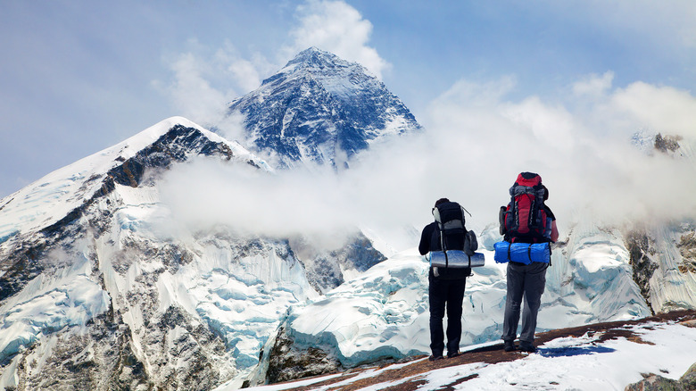 Hikers on Mount Everest