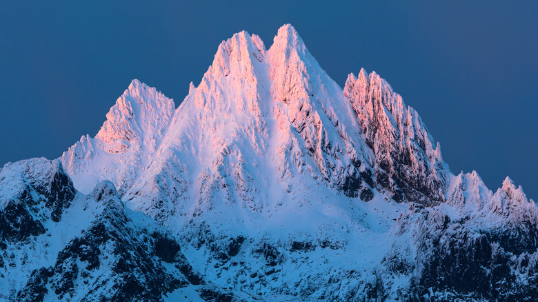 Snowy mountain peaks in Tatra National Park