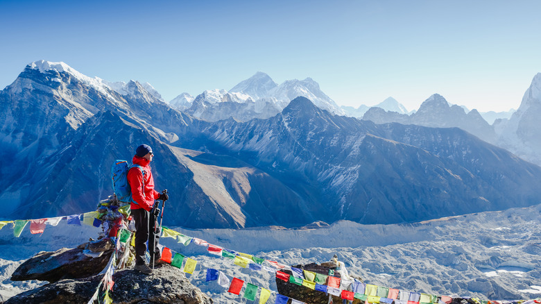 Man at Mount Everest summit