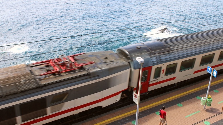 Train in Italy's Cinque Terre