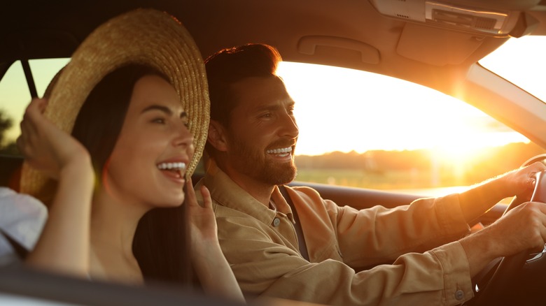 couple on a road trip