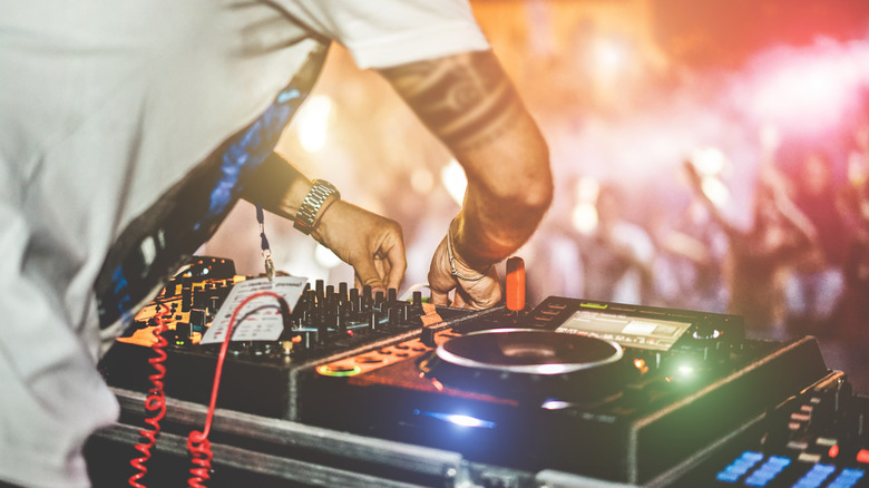 DJ mixing at a festival