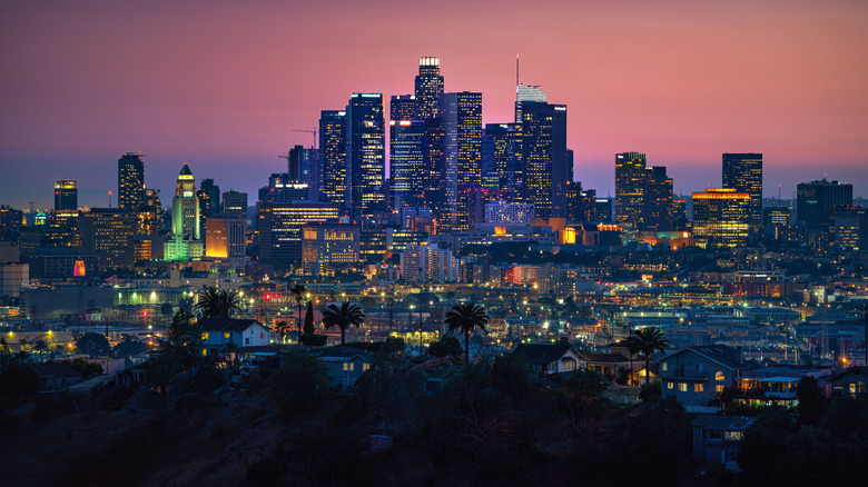 Los Angeles skyline at night