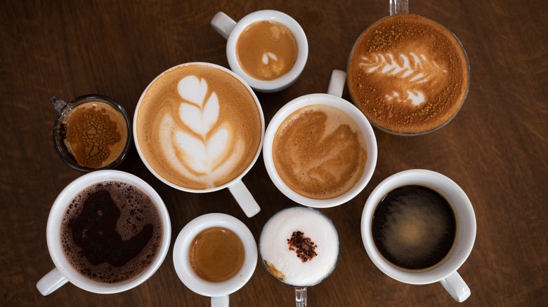 Different types of coffee drinks