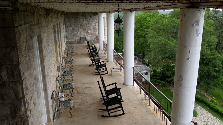 Crescent Hotel porch in Arkansas