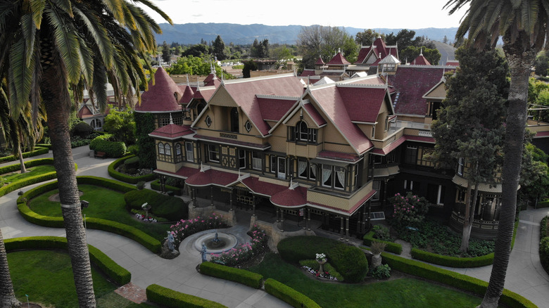 Aerial view of the Winchester Mystery House