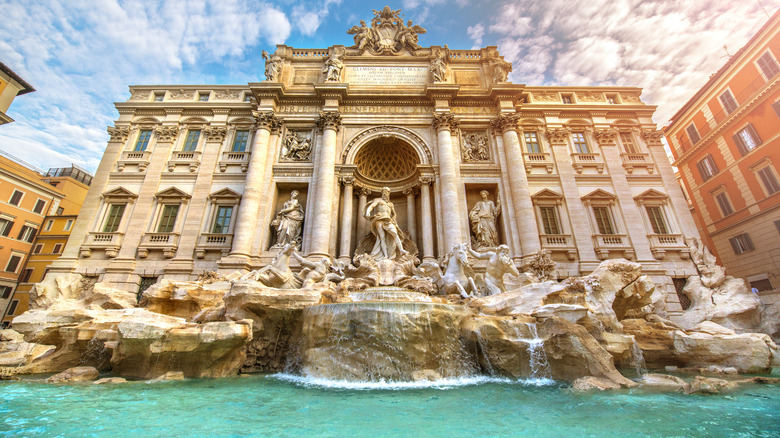 Waters of Trevi Fountain in Rome