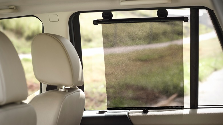 rectangular shade on car window