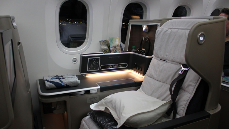 Business class seat Qantas