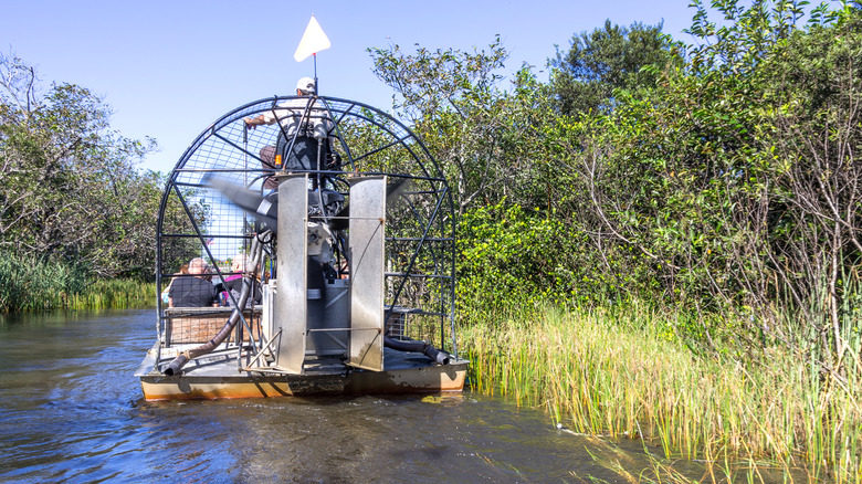 Airboat on river