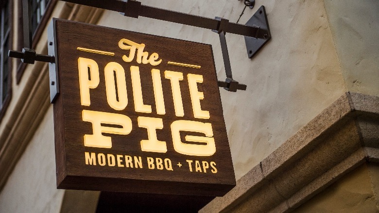 The Polite Pig restaurant sign