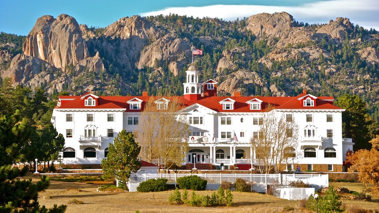 Stanley Hotel with mountain background