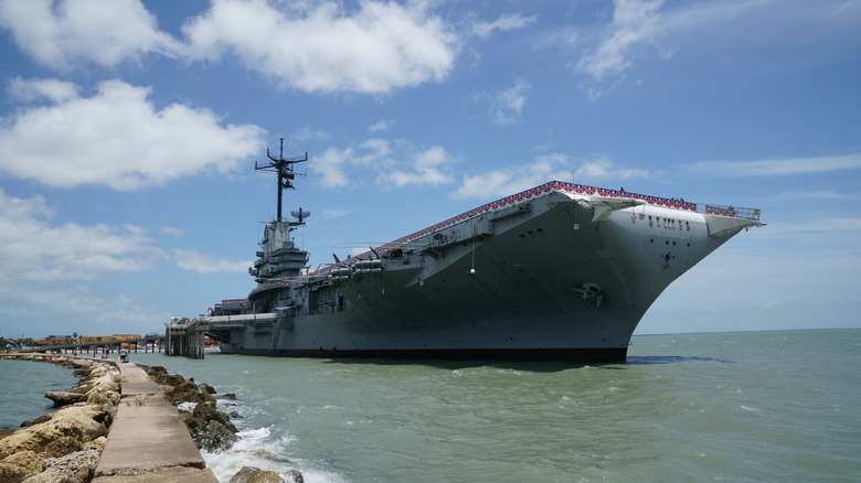 USS Lexington at anchor