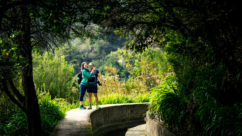 Active couple in the Porto Santo Island