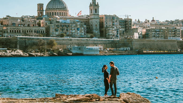 A happy couple in  Valletta