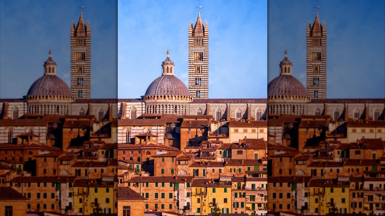 Vertical shot of skyline in Siena, Italy