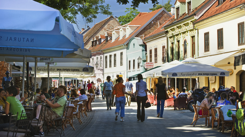 outdoor cafes in Zagreb's city center