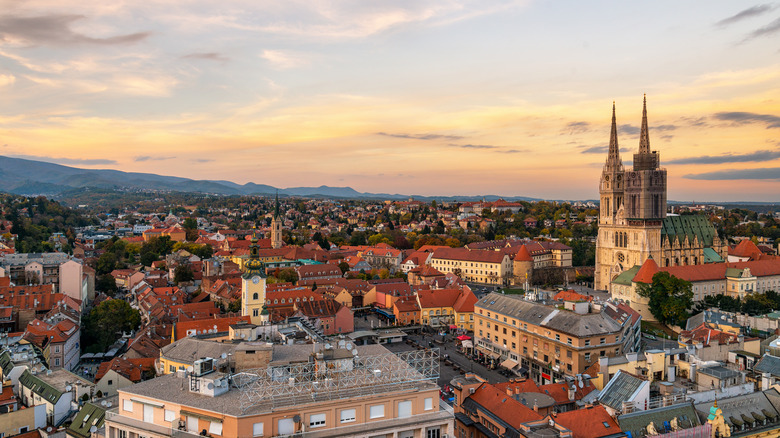 skyline view of Zagreb, Croatia