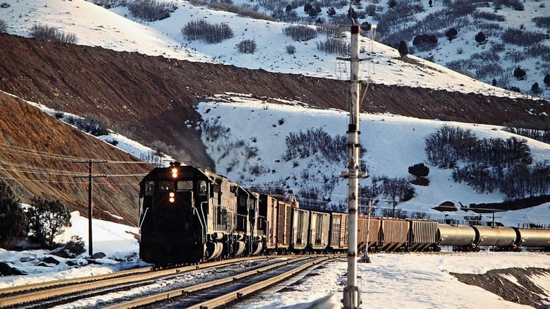 Train stop in Thistle, Utah