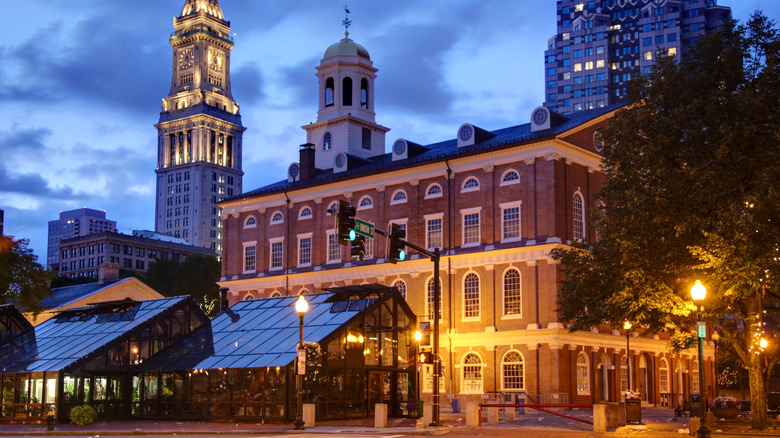 Faneuil Hall Marketplace at night