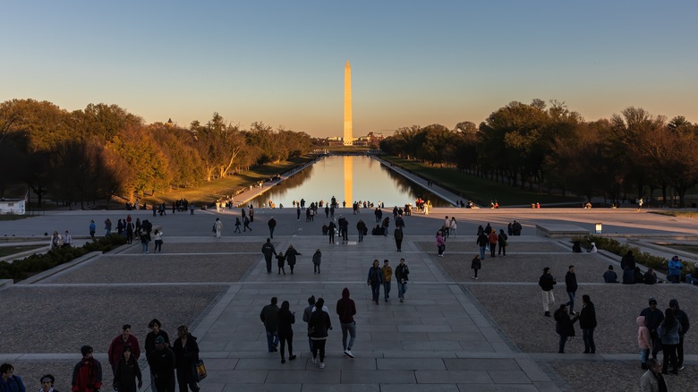 people walking on national mall