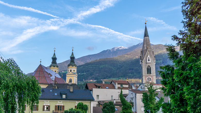 Skyline over Brixen in Italy's Dolomites